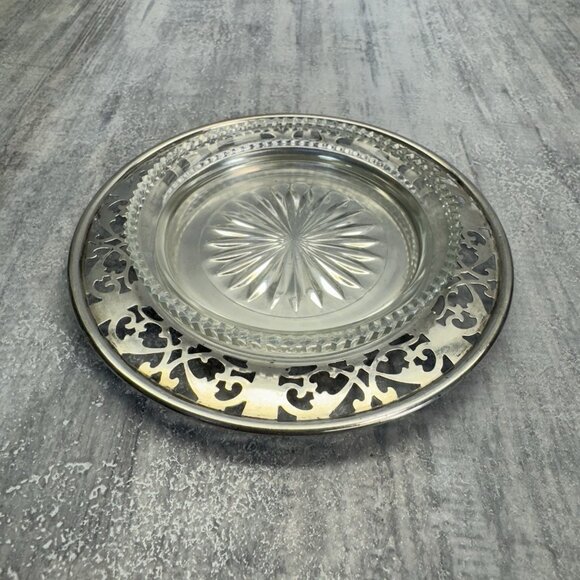 Vtg Roden Brother Sterling Silver Ashtray With Glass Insert 53 Grams 1.9 Fl Oz - Picture 1 of 11